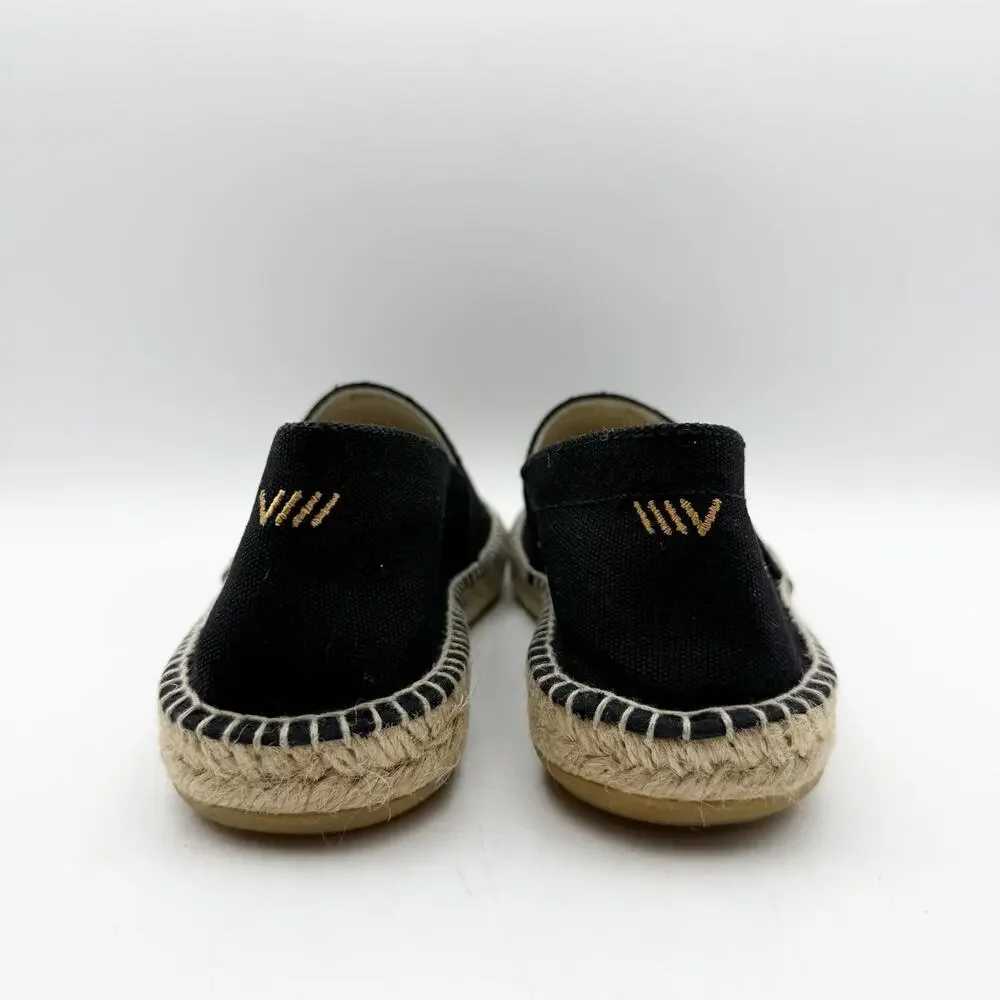 VISCATA Mens Sitges Espadrille Flats EU 42 US 9 Black Slip On NIB